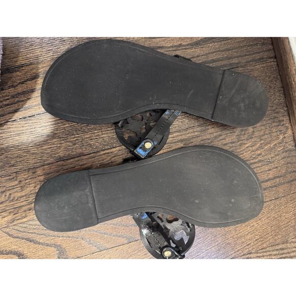 Tory Burch Miller Patent Leather Thong Sandals Black Sz 8.5 - Picture 4 of 15